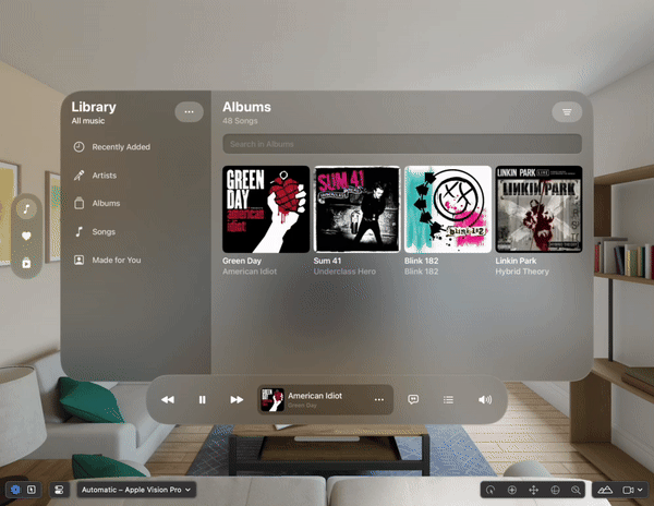 Music Player VisionOS